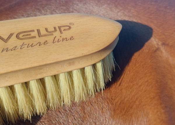 8LevelUp Wurzelbürste nature line - die natürliche Wurzelbürste für Sauberkeit und Glanz zur Fellpflege der Pferde
