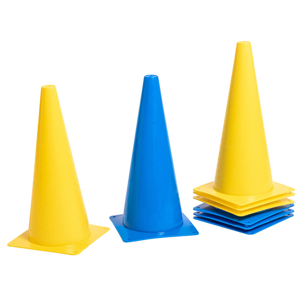 8LevelUp Pylonen 8er Set - 38 cm (4 blaue und 4 gelbe Hütchen)